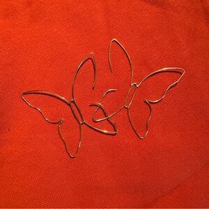 Gold Butterfly Wire Earrings
